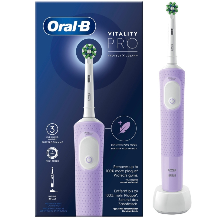 Oral B Eltandborste Vitality Pro Lilac CA HBOX i gruppen SKÖNHET & HÄLSA / Munvård / Eltandborstar hos TP E-commerce Nordic AB (C33859)