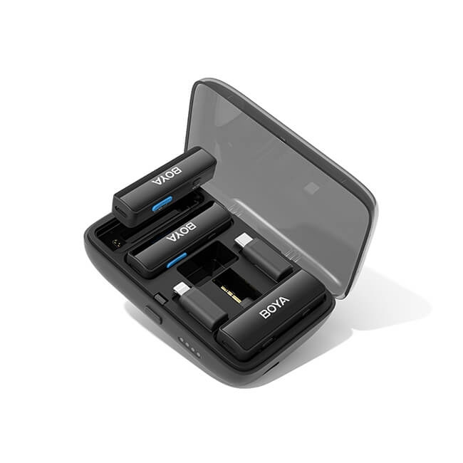 BOYA Trådlöst Mikrofonsystem BOYALINK X2, 3.5mm, Lightning & USB-C i gruppen HEMELEKTRONIK / Ljud & Bild / Handhållna mikrofoner hos TP E-commerce Nordic AB (C34642)