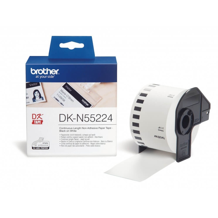 Brother Tape DK-N55224 54mm Svart på Vit i gruppen DATORER & KRINGUTRUSTNING / Skrivare & Tillbehör / Skrivare / Märkmaskiner & Tillbehör / Etiketter hos TP E-commerce Nordic AB (C34690)