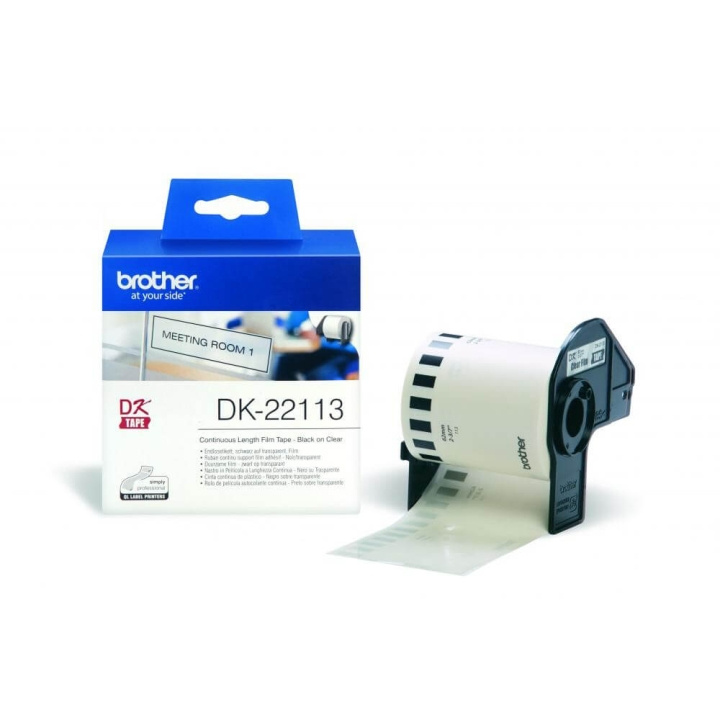 Brother Tape DK22113 62mm Svart på Transparent i gruppen DATORER & KRINGUTRUSTNING / Skrivare & Tillbehör / Skrivare / Märkmaskiner & Tillbehör / Etiketter hos TP E-commerce Nordic AB (C34692)