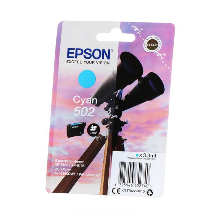EPSON Bläck C13T02V24010 502 Cyan, Binoculars i gruppen DATORER & KRINGUTRUSTNING / Skrivare & Tillbehör / Bläck & Toner / Bläckpatroner / Epson hos TP E-commerce Nordic AB (C34812)