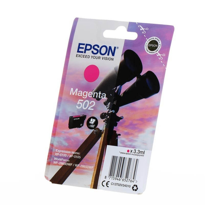 EPSON Bläck C13T02V34010 502 Magenta, Binoculars i gruppen DATORER & KRINGUTRUSTNING / Skrivare & Tillbehör / Bläck & Toner / Bläckpatroner / Epson hos TP E-commerce Nordic AB (C34813)