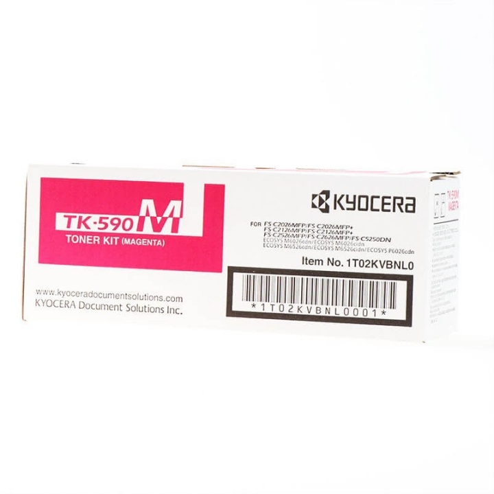 Kyocera Toner 1T02KVBNL0 TK-590 Magenta i gruppen DATORER & KRINGUTRUSTNING / Skrivare & Tillbehör / Bläck & Toner / Toner / Kyocera hos TP E-commerce Nordic AB (C34841)