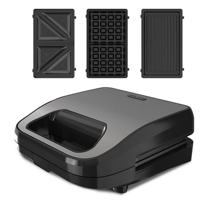 BLACK+DECKER Smörgåsgrill Sandwich Waffle i gruppen HEM, HUSHÅLL & TRÄDGÅRD / Hushållsmaskiner / Brödrostar & Bordsgrillar / Bordsgrillar & Raclette hos TP E-commerce Nordic AB (C35326)