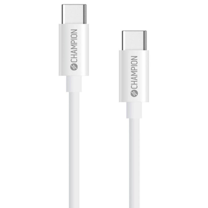 Champion USB-C Kabel 60W 1m Vit i gruppen SMARTPHONE & SURFPLATTOR / Laddare & Kablar / Kablar / Kablar Typ C hos TP E-commerce Nordic AB (C35386)