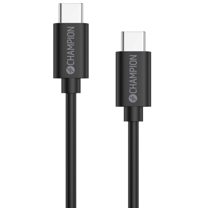 Champion USB-C Kabel 60W 3m Svart i gruppen SMARTPHONE & SURFPLATTOR / Laddare & Kablar / Kablar / Kablar Typ C hos TP E-commerce Nordic AB (C35388)