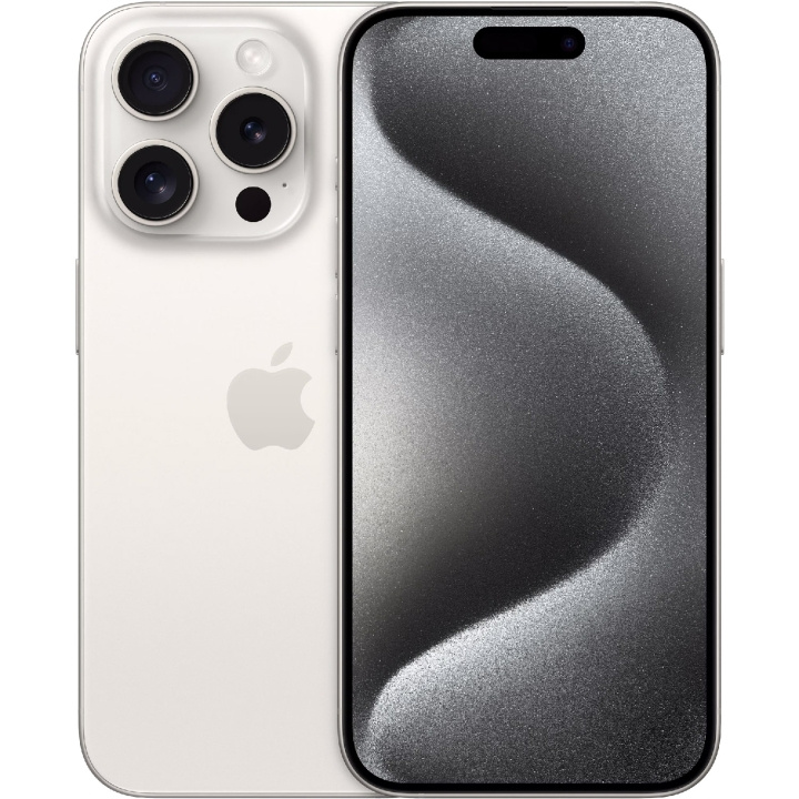 Apple iPhone 15 Pro 256GB White Titanium i gruppen SMARTPHONE & SURFPLATTOR / Mobiltelefoner & smartphones hos TP E-commerce Nordic AB (C35419)
