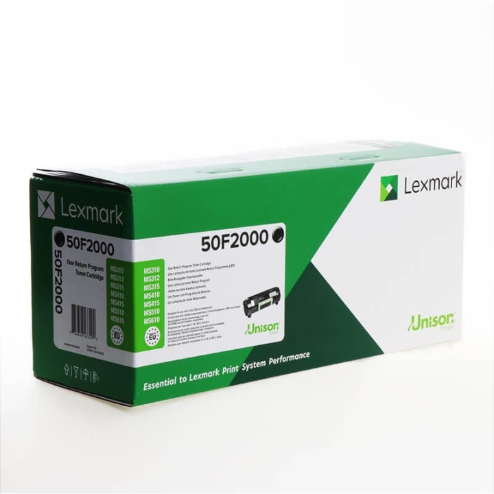 Lexmark Toner 50F2000 Svart, Return i gruppen DATORER & KRINGUTRUSTNING / Skrivare & Tillbehör / Bläck & Toner / Trummor / Lexmark hos TP E-commerce Nordic AB (C36657)