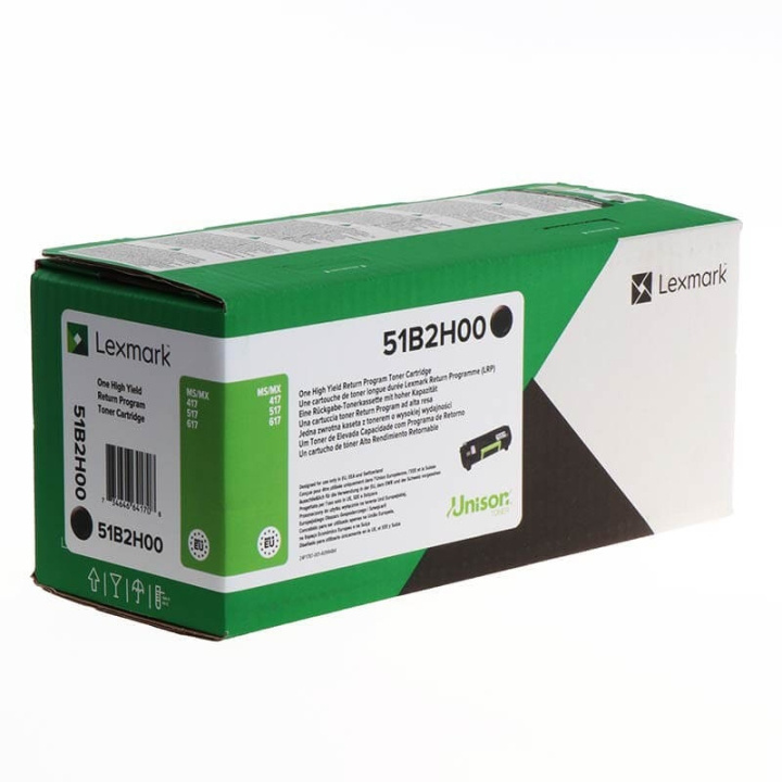 Lexmark Toner 51B2H00 Svart High Yield, Return i gruppen DATORER & KRINGUTRUSTNING / Skrivare & Tillbehör / Bläck & Toner / Toner / Lexmark hos TP E-commerce Nordic AB (C36665)