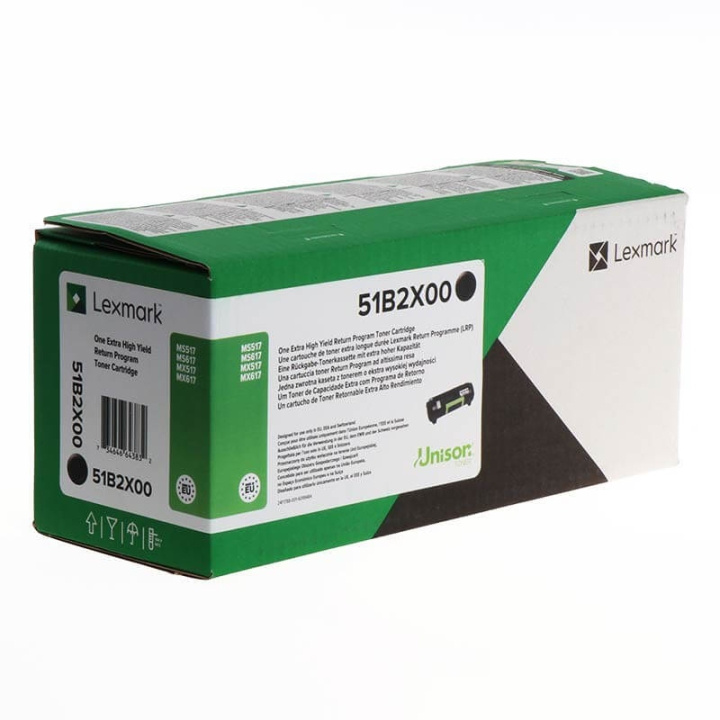 Lexmark Toner 51B2X00 Svart Extra High Yield, Return i gruppen DATORER & KRINGUTRUSTNING / Skrivare & Tillbehör / Bläck & Toner / Toner / Lexmark hos TP E-commerce Nordic AB (C36666)