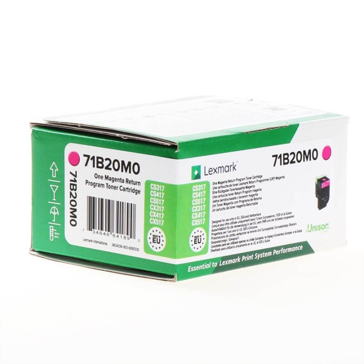 Lexmark Toner 71B20M0 Magenta, Return i gruppen DATORER & KRINGUTRUSTNING / Skrivare & Tillbehör / Bläck & Toner / Toner / Lexmark hos TP E-commerce Nordic AB (C36699)