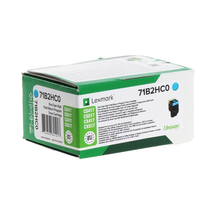 Lexmark Toner 71B2HC0 Cyan High Yield, Return i gruppen DATORER & KRINGUTRUSTNING / Skrivare & Tillbehör / Bläck & Toner / Toner / Lexmark hos TP E-commerce Nordic AB (C36701)