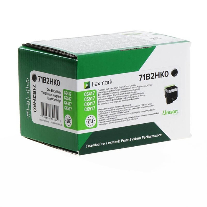 Lexmark Toner 71B2HK0 Svart High Yield, Return i gruppen DATORER & KRINGUTRUSTNING / Skrivare & Tillbehör / Bläck & Toner / Toner / Lexmark hos TP E-commerce Nordic AB (C36702)