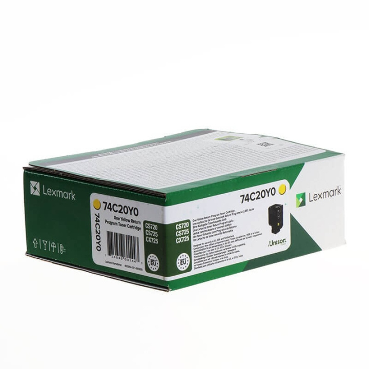 Lexmark Toner 74C20Y0 Gul, Return i gruppen DATORER & KRINGUTRUSTNING / Skrivare & Tillbehör / Bläck & Toner / Toner / Lexmark hos TP E-commerce Nordic AB (C36708)