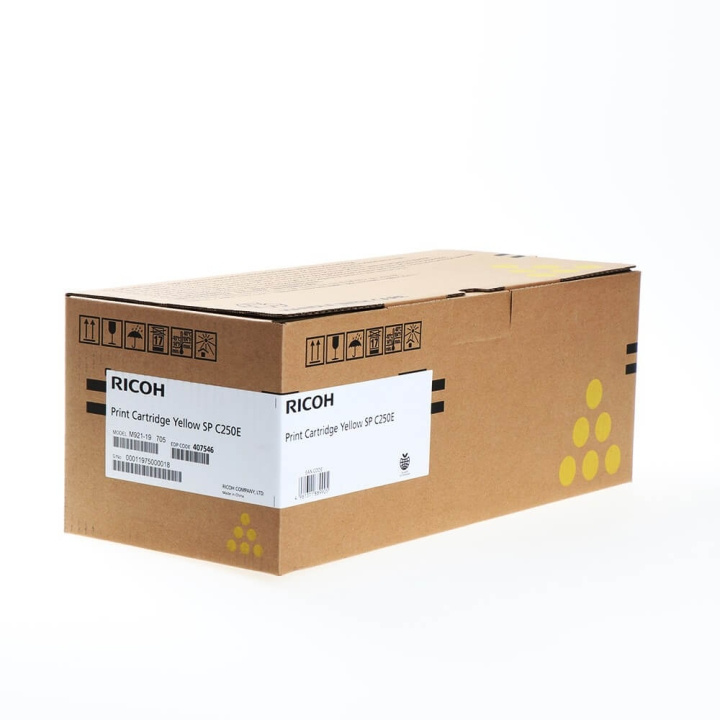 Ricoh Toner 407546 SP C250E Gul i gruppen DATORER & KRINGUTRUSTNING / Skrivare & Tillbehör / Bläck & Toner / Toner / Ricoh hos TP E-commerce Nordic AB (C36966)