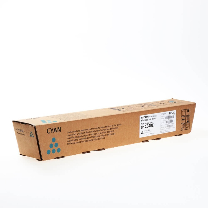 Ricoh Toner 821262 SP C840E Cyan i gruppen DATORER & KRINGUTRUSTNING / Skrivare & Tillbehör / Bläck & Toner / Toner / Ricoh hos TP E-commerce Nordic AB (C36992)