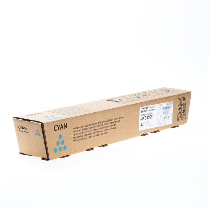 Ricoh Toner 841820 MP C3503 Cyan i gruppen DATORER & KRINGUTRUSTNING / Skrivare & Tillbehör / Bläck & Toner / Toner / Ricoh hos TP E-commerce Nordic AB (C37009)