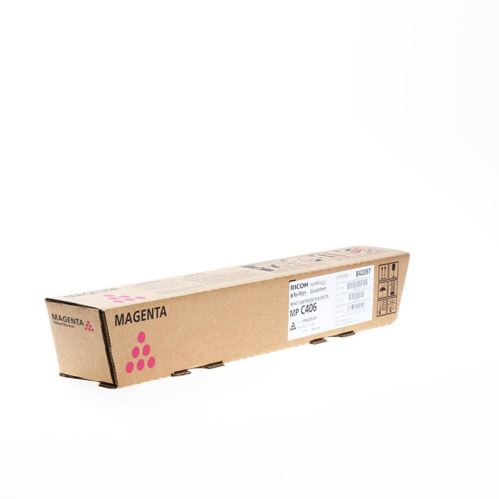 Ricoh Toner 842097 MP C406 Magenta i gruppen DATORER & KRINGUTRUSTNING / Skrivare & Tillbehör / Bläck & Toner / Toner / Ricoh hos TP E-commerce Nordic AB (C37035)