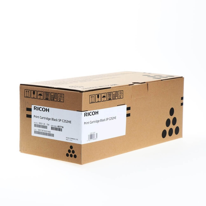 Ricoh Toner 407716 SP C252HE Svart i gruppen DATORER & KRINGUTRUSTNING / Skrivare & Tillbehör / Bläck & Toner / Toner / Ricoh hos TP E-commerce Nordic AB (C37090)