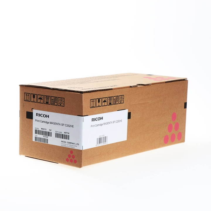 Ricoh Toner 407718 SP C252HE Magenta i gruppen DATORER & KRINGUTRUSTNING / Skrivare & Tillbehör / Bläck & Toner / Toner / Ricoh hos TP E-commerce Nordic AB (C37092)