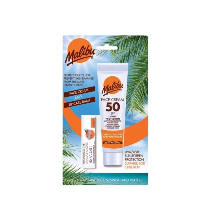 Malibu Face Sun Lotion 50 40ml and Lip Balm i gruppen SKÖNHET & HÄLSA / Hudvård / Solskydd & Tanning / Solskydd hos TP E-commerce Nordic AB (C37742)