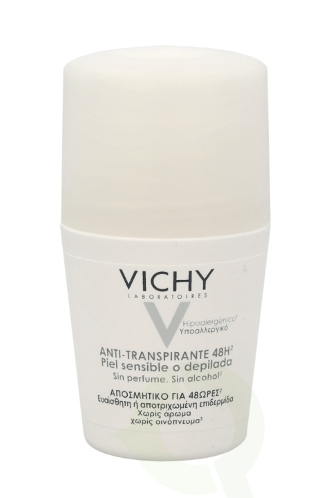 Vichy Deo Antiperspirant 48H Roll On White Cap 50 ml i gruppen SKÖNHET & HÄLSA / Doft & Parfym / Deodorant / Deo för henne hos TP E-commerce Nordic AB (C38041)