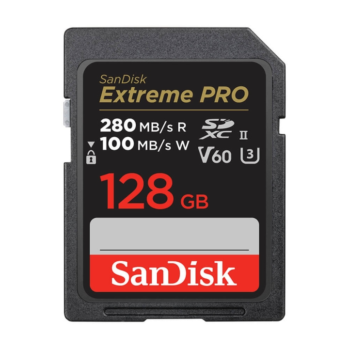 SanDisk Extreme Pro 128GB 280MB/s V60 C10 UHS-II i gruppen HEMELEKTRONIK / Lagringsmedia / Minneskort / SD/SDHC/SDXC hos TP E-commerce Nordic AB (C38407)