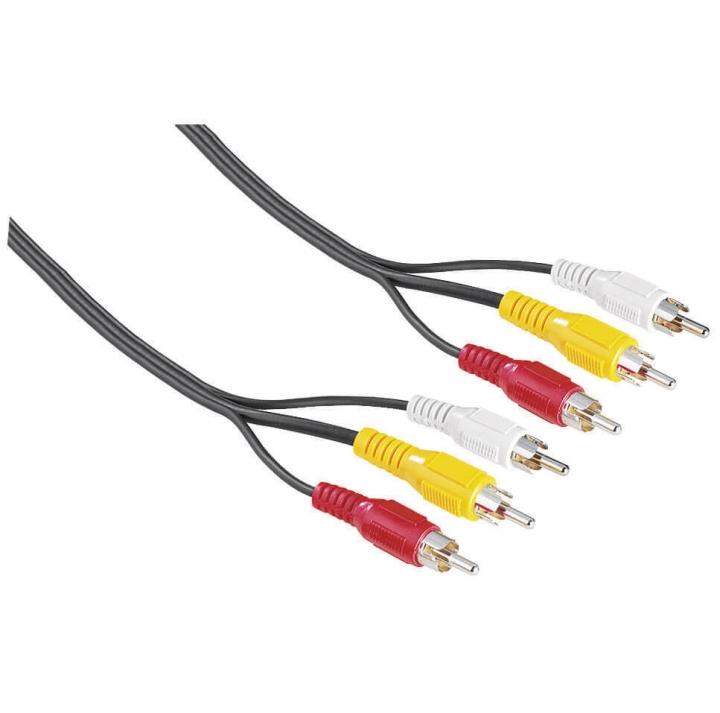 Hama EXXTER Kabel 3xRCA-3xRCA 2 m 3xHane-3xHane i gruppen HEMELEKTRONIK / Kablar & Adaptrar / RCA-kablar & adaptrar / Kablar hos TP E-commerce Nordic AB (C38508)