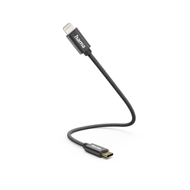 HAMA Charging Cable USB-C to Lightning 0.2m Black i gruppen SMARTPHONE & SURFPLATTOR / Laddare & Kablar / Kablar / Kablar Typ C hos TP E-commerce Nordic AB (C38749)