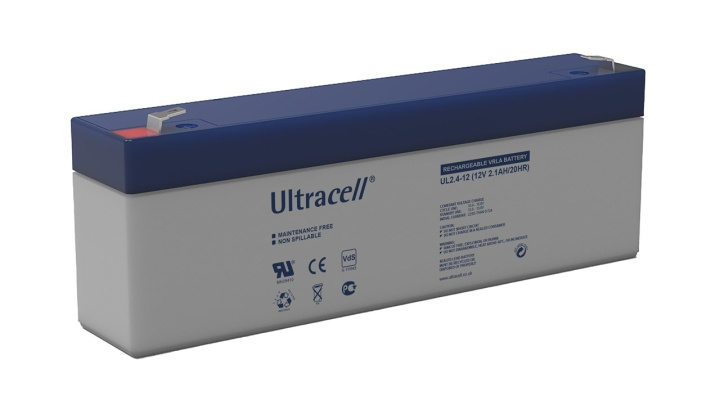 Ultracell Blybatteri 12 V, 2,1 Ah (UL2.4-12) Faston (4,8 mm) Blybatteri, VdS i gruppen HEMELEKTRONIK / Batterier & Laddare / Laddningsbara batterier / Blybatterier hos TP E-commerce Nordic AB (C38839)