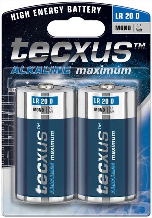 tecxus LR20/D (Mono) batteri, 2 st. blister alkaliskt manganbatteri, 1,5 V i gruppen HEMELEKTRONIK / Batterier & Laddare / Batterier / Övriga hos TP E-commerce Nordic AB (C38848)