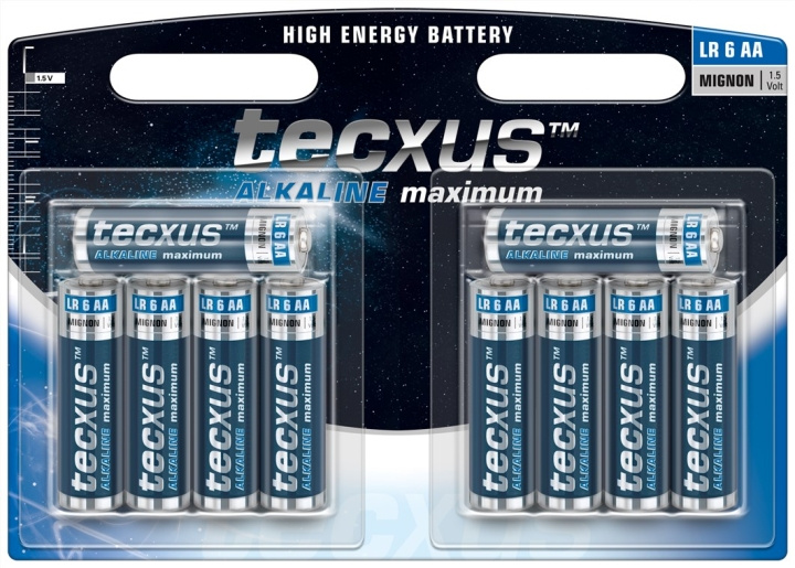 tecxus LR6/AA (Mignon) batteri, 10 st. blister alkaliskt manganbatteri, 1,5 V i gruppen HEMELEKTRONIK / Batterier & Laddare / Batterier / AA hos TP E-commerce Nordic AB (C38851)