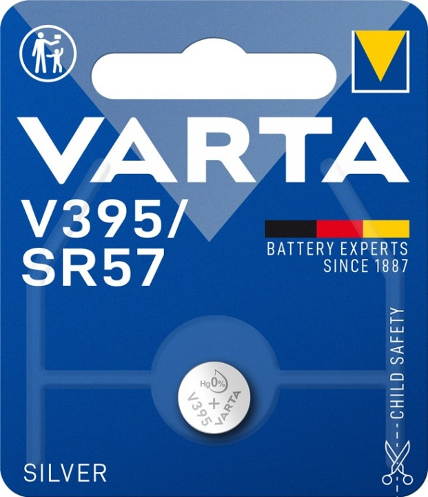 Varta SR57 (V395) batteri, 1 st. blister silveroxid-zink-knappcell, 1,55 V i gruppen HEMELEKTRONIK / Batterier & Laddare / Batterier / Knappcell hos TP E-commerce Nordic AB (C38855)
