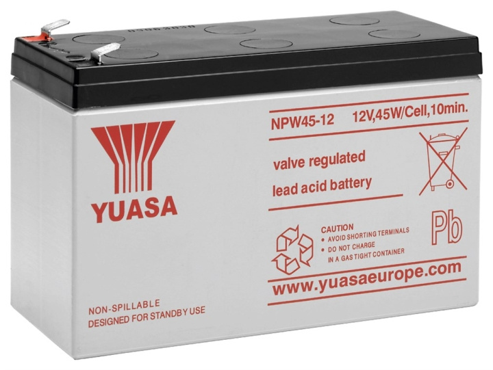 Yuasa Blybatteri 12 V, 8,5 Ah (NPW45-12) Faston (6,35 mm) Blybatteri i gruppen HEMELEKTRONIK / Batterier & Laddare / Laddningsbara batterier / Blybatterier hos TP E-commerce Nordic AB (C38883)