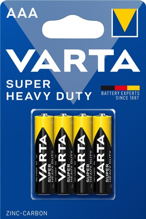 Varta R03/AAA (Micro) (2003) batteri, 4 st. blister Zink- kol batteri, 1,5 V i gruppen HEMELEKTRONIK / Batterier & Laddare / Batterier / AAA hos TP E-commerce Nordic AB (C38890)