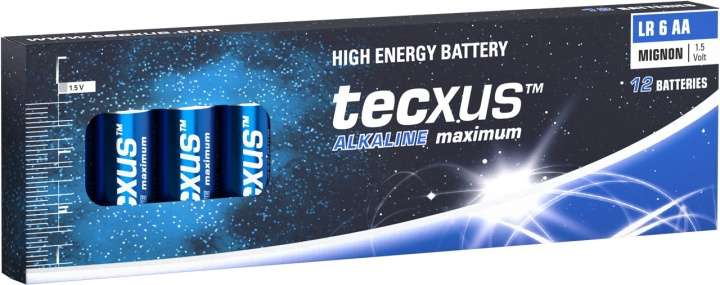 tecxus LR6/AA (Mignon) batteri, 12 st. box alkaliskt manganbatteri, 1,5 V i gruppen HEMELEKTRONIK / Batterier & Laddare / Batterier / AA hos TP E-commerce Nordic AB (C39059)