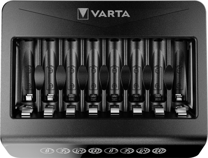 Varta LCD Multi Charger+ (typ 57681) laddar upp till 8x AA- eller AAA-batterier (NiMH) samtidigt i gruppen HEMELEKTRONIK / Batterier & Laddare / Batteriladdare hos TP E-commerce Nordic AB (C39147)