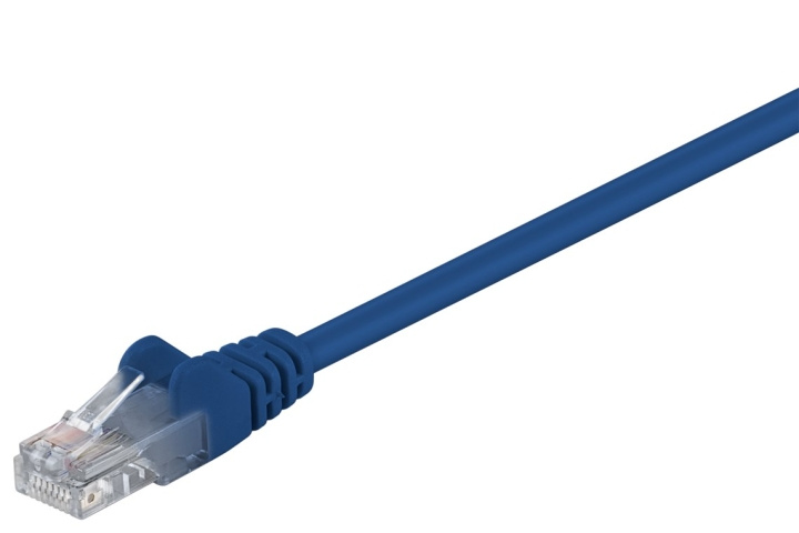 Goobay Patchkabel CAT 5e, U/UTP, blå, 5 m kopparklädd aluminiumtråd (CCA) i gruppen DATORER & KRINGUTRUSTNING / Datorkablar / Nätverkskablar / Cat5e hos TP E-commerce Nordic AB (C39287)