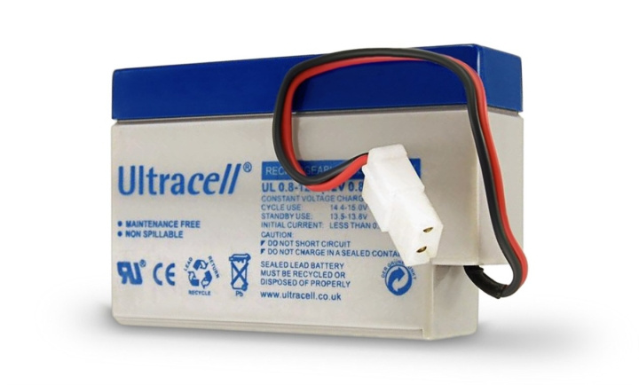 Ultracell Blybatteri 12 V, 0,8 Ah (UL0.8-12) AMP-kontakt Blybatteri i gruppen HEMELEKTRONIK / Batterier & Laddare / Laddningsbara batterier / Blybatterier hos TP E-commerce Nordic AB (C39422)