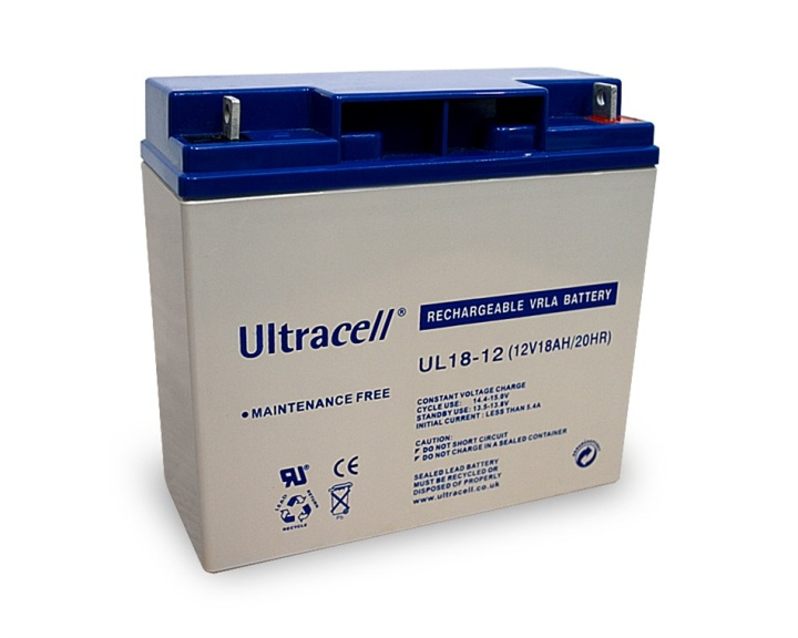 Ultracell Blybatteri 12 V, 18 Ah (UC18-12) Ämne (M5) Blybatteri, VdS i gruppen HEMELEKTRONIK / Batterier & Laddare / Laddningsbara batterier / Blybatterier hos TP E-commerce Nordic AB (C39426)