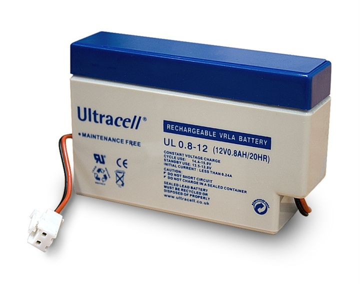 Ultracell Blybatteri 12 V, 0,8 Ah (UL0.8-12) JST-kontakt Blybatteri, VdS i gruppen HEMELEKTRONIK / Batterier & Laddare / Laddningsbara batterier / Blybatterier hos TP E-commerce Nordic AB (C39428)