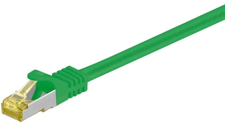 Goobay RJ45 patchkabel S/FTP (PiMF), 500 MHz, med CAT 7 råkabel, grön, 0,25 m LSZH halogenfri kabelhölje, koppar, RJ45-kontakt (CAT 6A) i gruppen DATORER & KRINGUTRUSTNING / Datorkablar / Nätverkskablar / Cat7 hos TP E-commerce Nordic AB (C39445)