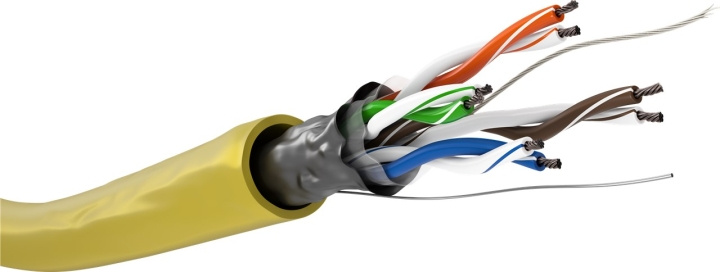Goobay CAT 5e Nätverkskabel, F/UTP, 100 m, gul Kopparklädd aluminiumledare (CCA), AWG 26/7 (stranded), PVC-kabelhölje i gruppen DATORER & KRINGUTRUSTNING / Datorkablar / Nätverkskablar / Cat5e hos TP E-commerce Nordic AB (C39583)