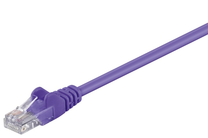 Goobay Patchkabel CAT 5e, U/UTP, violett, 1 m kopparklädd aluminiumtråd (CCA) i gruppen DATORER & KRINGUTRUSTNING / Datorkablar / Nätverkskablar / Cat5e hos TP E-commerce Nordic AB (C39829)