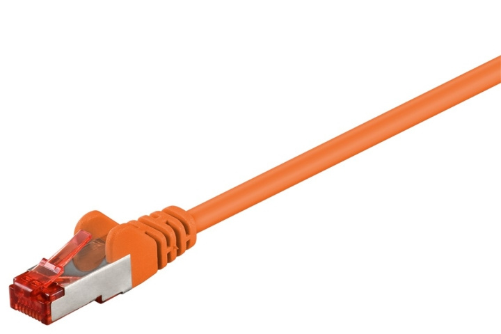 Goobay Patchkabel CAT 6, S/FTP (PiMF), orange, 0,25 m kopparklädd aluminiumtråd (CCA) i gruppen DATORER & KRINGUTRUSTNING / Datorkablar / Nätverkskablar / Cat6 hos TP E-commerce Nordic AB (C39854)