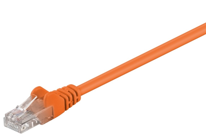 Goobay Patchkabel CAT 5e, U/UTP, orange, 1,5 m kopparklädd aluminiumtråd (CCA) i gruppen DATORER & KRINGUTRUSTNING / Datorkablar / Nätverkskablar / Cat5e hos TP E-commerce Nordic AB (C39940)