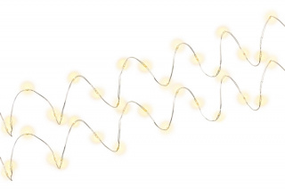 Goobay 2 x Ljusslinga med silvertråd och 20 LED-lampor, inkl. timer stämningsfull ljusdekoration för inomhusbruk