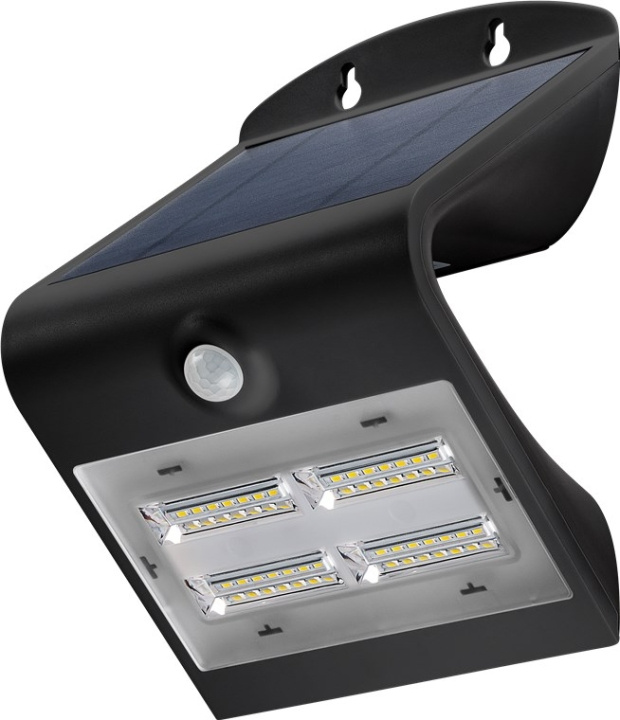 Goobay LED soldriven vägglampa med rörelsedetektor, 3.2 W belysning för husingångar, garageportar och trappor i gruppen HEM, HUSHÅLL & TRÄDGÅRD / El & Belysning / Utomhusbelysning / Fasadbelysning / Fasadbelysning med rörelsesensor hos TP E-commerce Nordic AB (C40071)