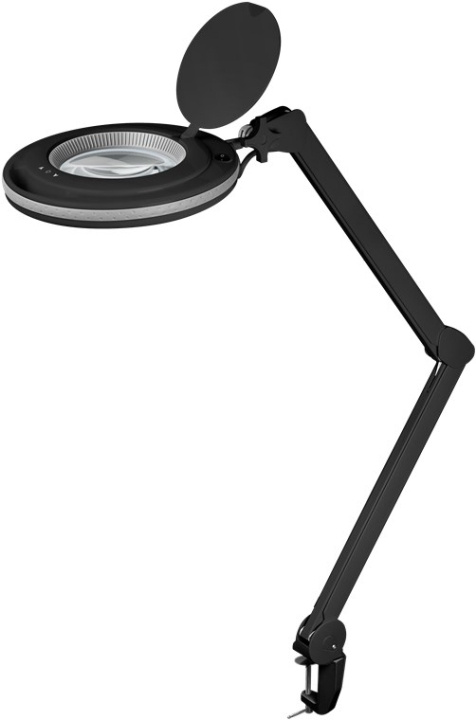 Goobay LED-förstoringslampa med klämma, 9 W, svart 80-730 lm, dimbar, 127 mm kristallglaslins, 1,75x förstoring, 3 dioptrier i gruppen HEM, HUSHÅLL & TRÄDGÅRD / Verktyg / Övriga Verktyg & Tillbehör hos TP E-commerce Nordic AB (C40234)