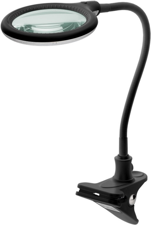 Goobay LED-förstoringslampa med klämma, 6 W, svart 480 lm, 100 mm glaslins, 1,75x förstoring, 3 dioptrier i gruppen HEM, HUSHÅLL & TRÄDGÅRD / Verktyg / Övriga Verktyg & Tillbehör hos TP E-commerce Nordic AB (C40257)